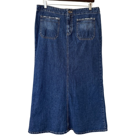 Tommy Hilfiger Dresses & Skirts - Vintage Tommy Hilfiger Jeans Y2K Cowgirl Denim Maxi Skirt Patch Pocket Size 14